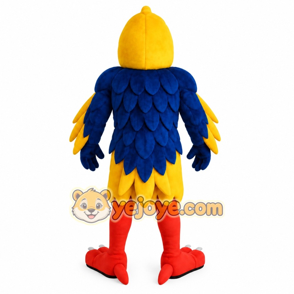 Blue Yellow Red Eagle Mascot Costume