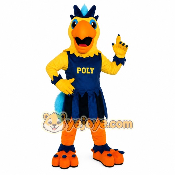 Yellow Blue Orange Bird Mascot Costume Yellow Blue Orange Bird Mascot Costume