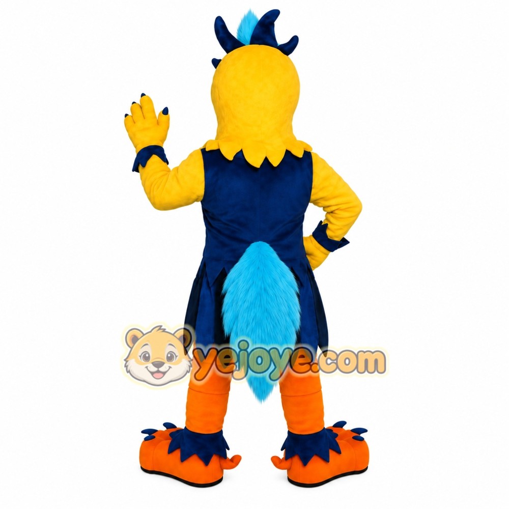 Yellow Blue Orange Bird Mascot Costume Yellow Blue Orange Bird Mascot Costume
