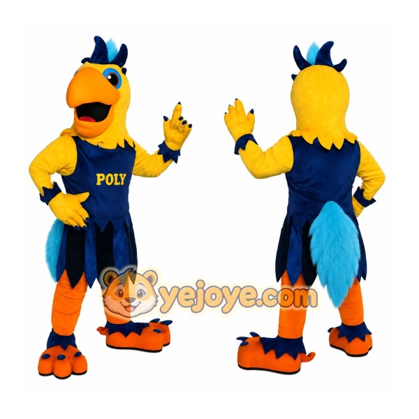 Yellow Blue Orange Bird Mascot Costume