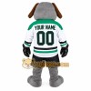 Gray Brown Green White Hockey Dog Mascot Costume Gray Brown Green White Hockey Dog Mascot Costume
