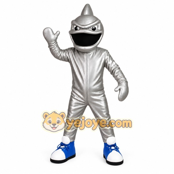 Silver Blue Shark Mascot Costume