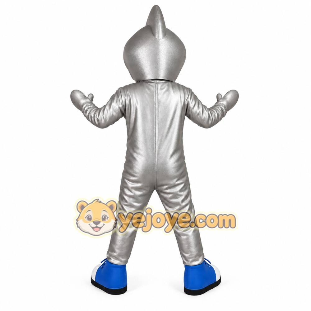 Silver Blue Shark Mascot Costume Silver Blue Shark Mascot Costume