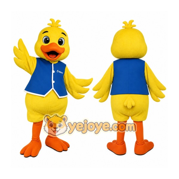 Yellow Blue Orange Duck Mascot Costume