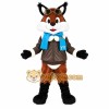 Brown Black White Aviator Fox Mascot Costume Brown Black White Aviator Fox Mascot Costume