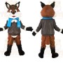 Brown Black White Aviator Fox Mascot Costume