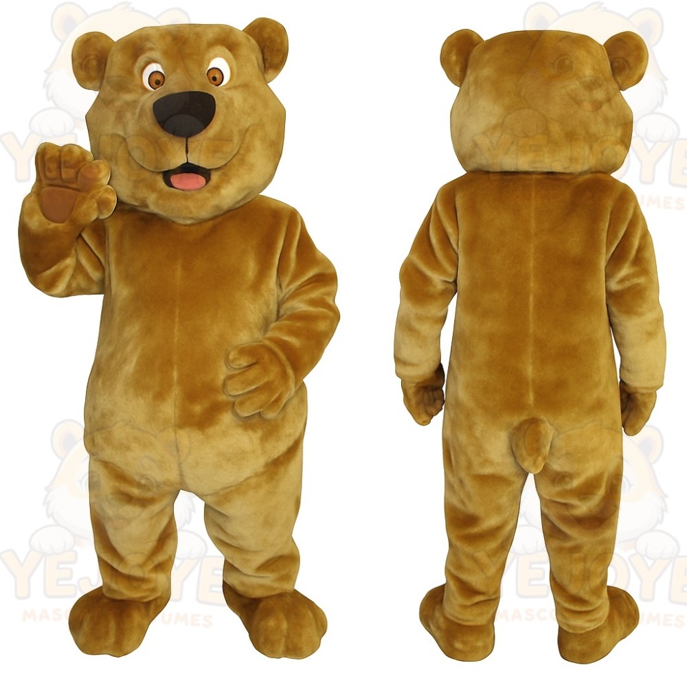 Golden Brown Bear Mascot Costume
