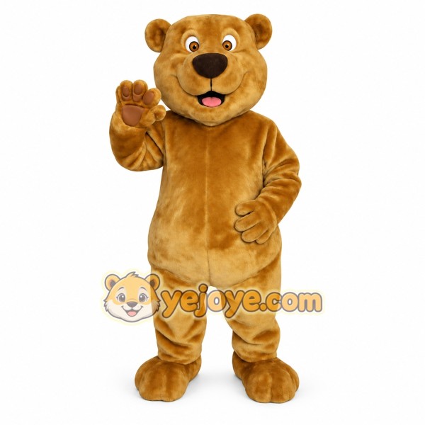 Golden Brown Bear Mascot Costume
