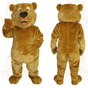 Golden Brown Bear Mascot Costume