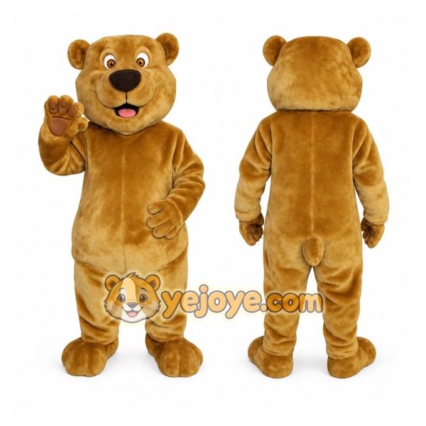 Golden Brown Bear Mascot Costume