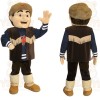Brown Navy Tan Trapper Man Mascot Costume