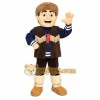 Brown Navy Tan Trapper Man Mascot Costume Brown Navy Tan Trapper Man Mascot Costume
