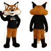 Orange White Fox With Black Shirt Mascot Costume
