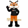 Orange White Fox With Black Shirt Mascot Costume