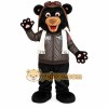Black Brown Aviator Bear Mascot Costume Black Brown Aviator Bear Mascot Costume