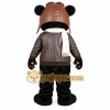 Black Brown Aviator Bear Mascot Costume Black Brown Aviator Bear Mascot Costume