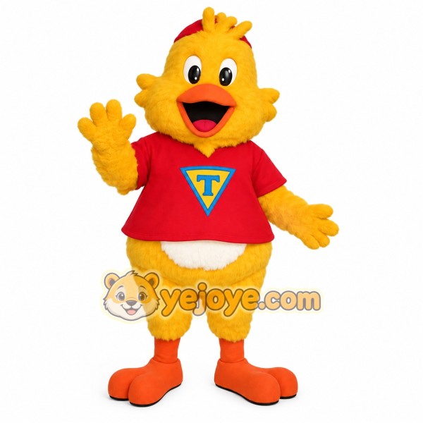 Yellow Red Duck Mascot Costume