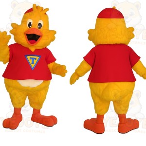 Yellow Red Duck Mascot Costume