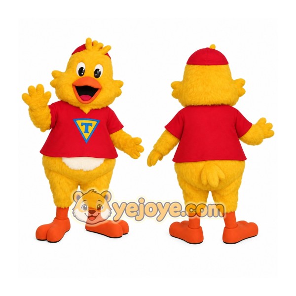 Yellow Red Duck Mascot Costume