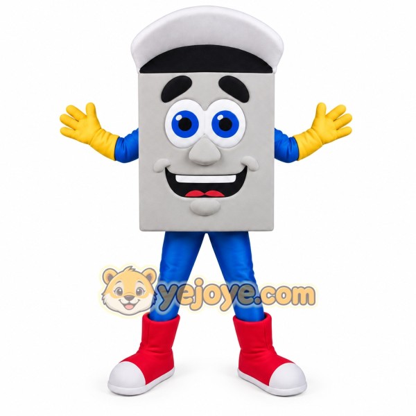 Gray White Blue Red Eraser Mascot Costume