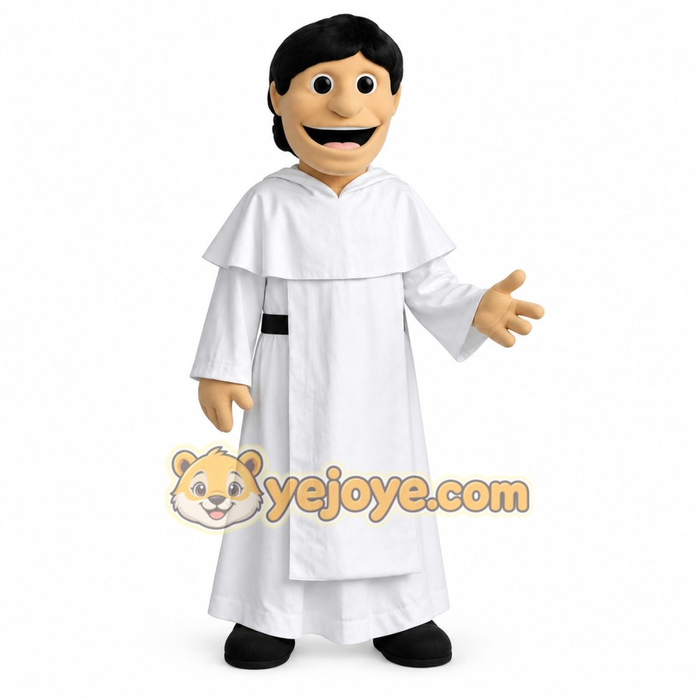 White Black Robed Man Mascot Costume White Black Robed Man Mascot Costume