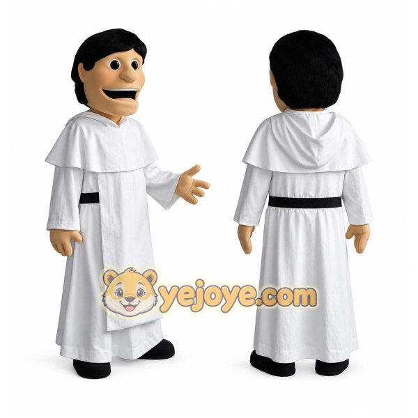 White Black Robed Man Mascot Costume