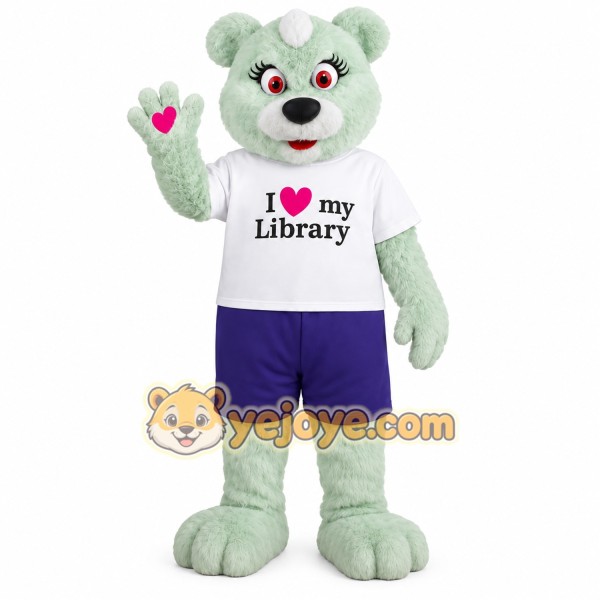 Mint Green Bear Mascot Costume