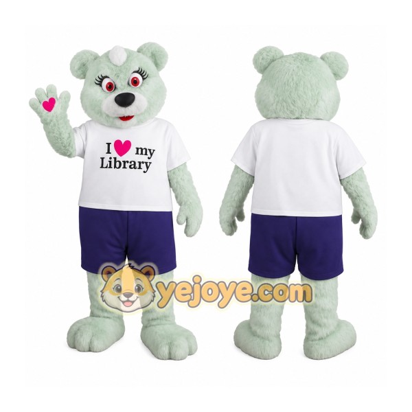 Mint Green Bear Mascot Costume