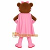 Brown Pink Superhero Bear Mascot Costume Brown Pink Superhero Bear Mascot Costume