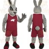 Gray Burgundy Rabbit Mascot Costume