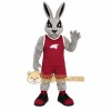 Gray Burgundy Rabbit Mascot Costume Gray Burgundy Rabbit Mascot Costume