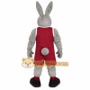 Gray Burgundy Rabbit Mascot Costume Gray Burgundy Rabbit Mascot Costume