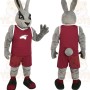 Gray Burgundy Rabbit Mascot Costume