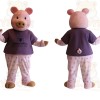 Pink Purple Polka Dot Pig Mascot Costume