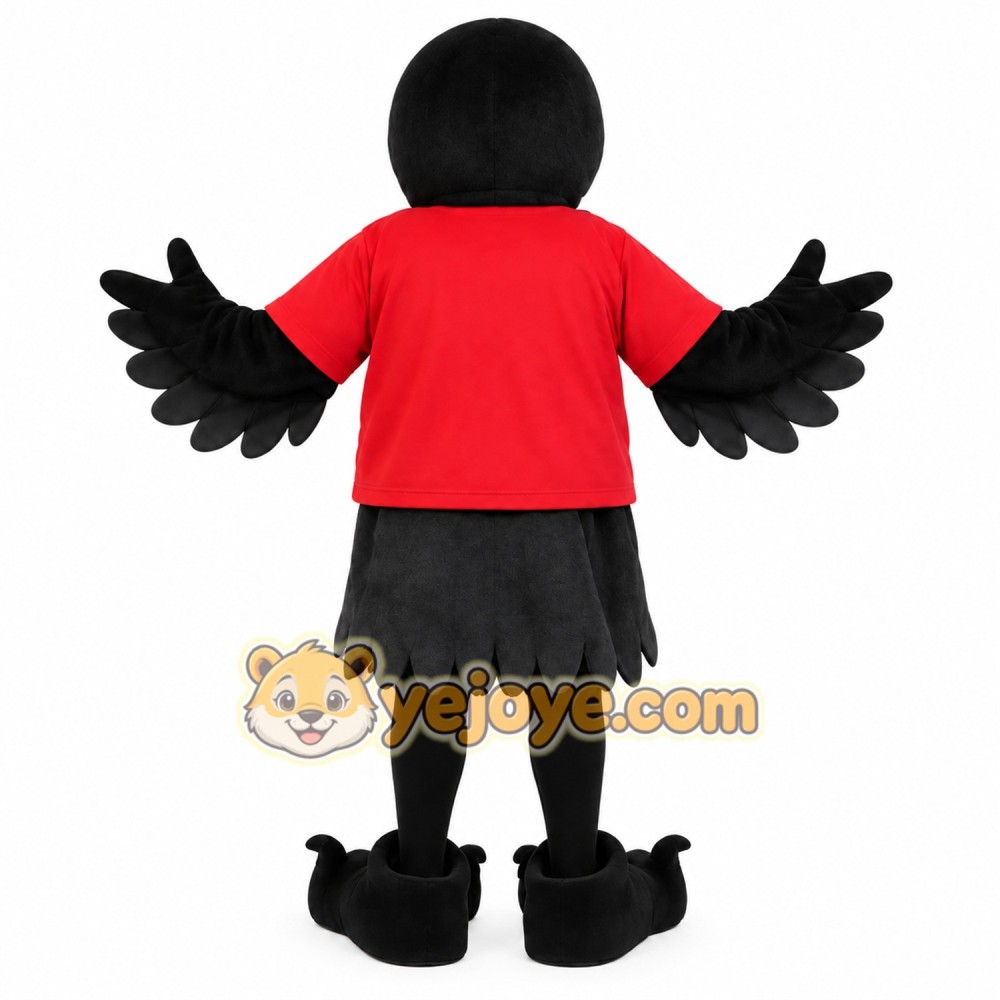 Black Yellow Red Raven Mascot Costume