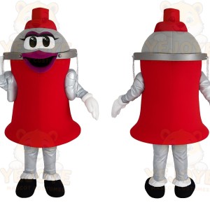 Red Silver Fire Hydrant Mascot Costume