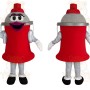 Red Silver Fire Hydrant Mascot Costume