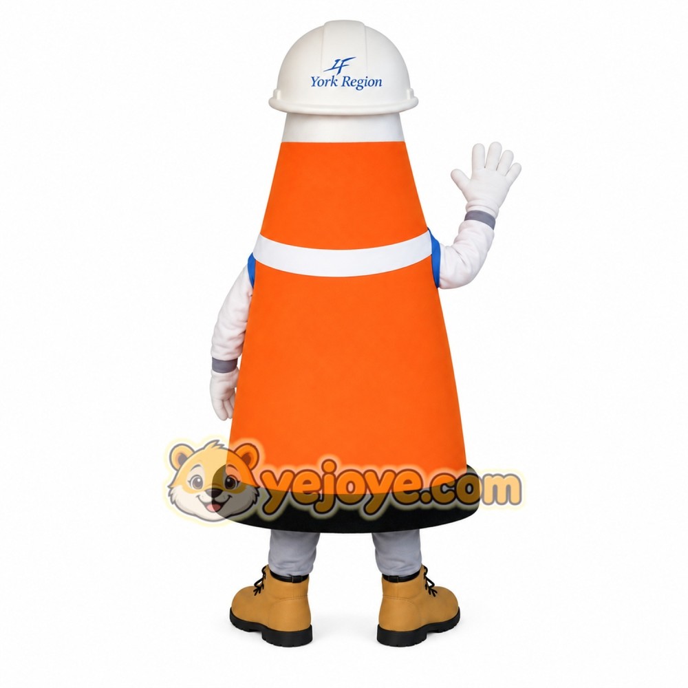 Orange White Traffic Cone Mascot Costume