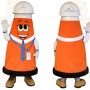 Orange White Traffic Cone Mascot Costume