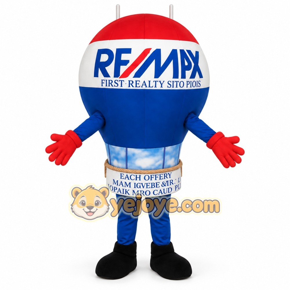 Red White Blue Hot Air Balloon Mascot Costume Red White Blue Hot Air Balloon Mascot Costume