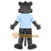 Gray Wolf With Blue Shirt Yellow Tie Mascot Costume Gray Wolf With Blue Shirt Yellow Tie Mascot Costume