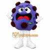 Purple Burgundy Spotted Virus Mascot Costume Purple Burgundy Spotted Virus Mascot Costume