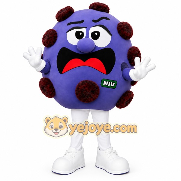 Purple Burgundy Spotted Virus Mascot Costume