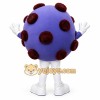 Purple Burgundy Spotted Virus Mascot Costume Purple Burgundy Spotted Virus Mascot Costume