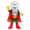White Red Battery Superhero Mascot Costume White Red Battery Superhero Mascot Costume