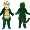 Green Beige Lizard Mascot Costume