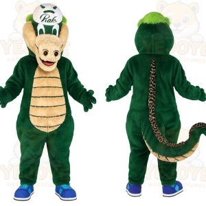 Green Beige Lizard Mascot Costume