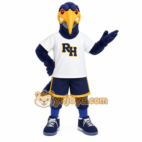 Navy Yellow White Eagle Mascot Costume