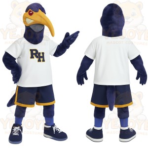 Navy Yellow White Eagle Mascot Costume