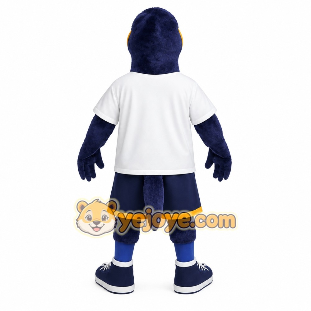Navy Yellow White Eagle Mascot Costume